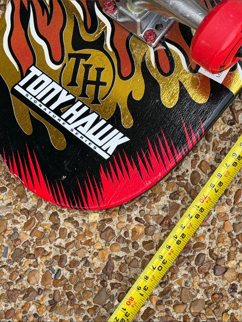 Tony Hawk Black Skateboard Deck with Teal Logo and Red Hardware - Picture 10 of 17